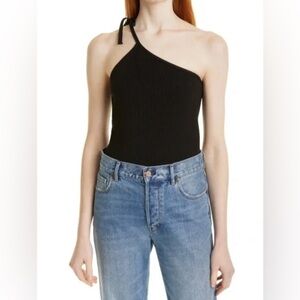 ba&sh Black One-Shoulder Top